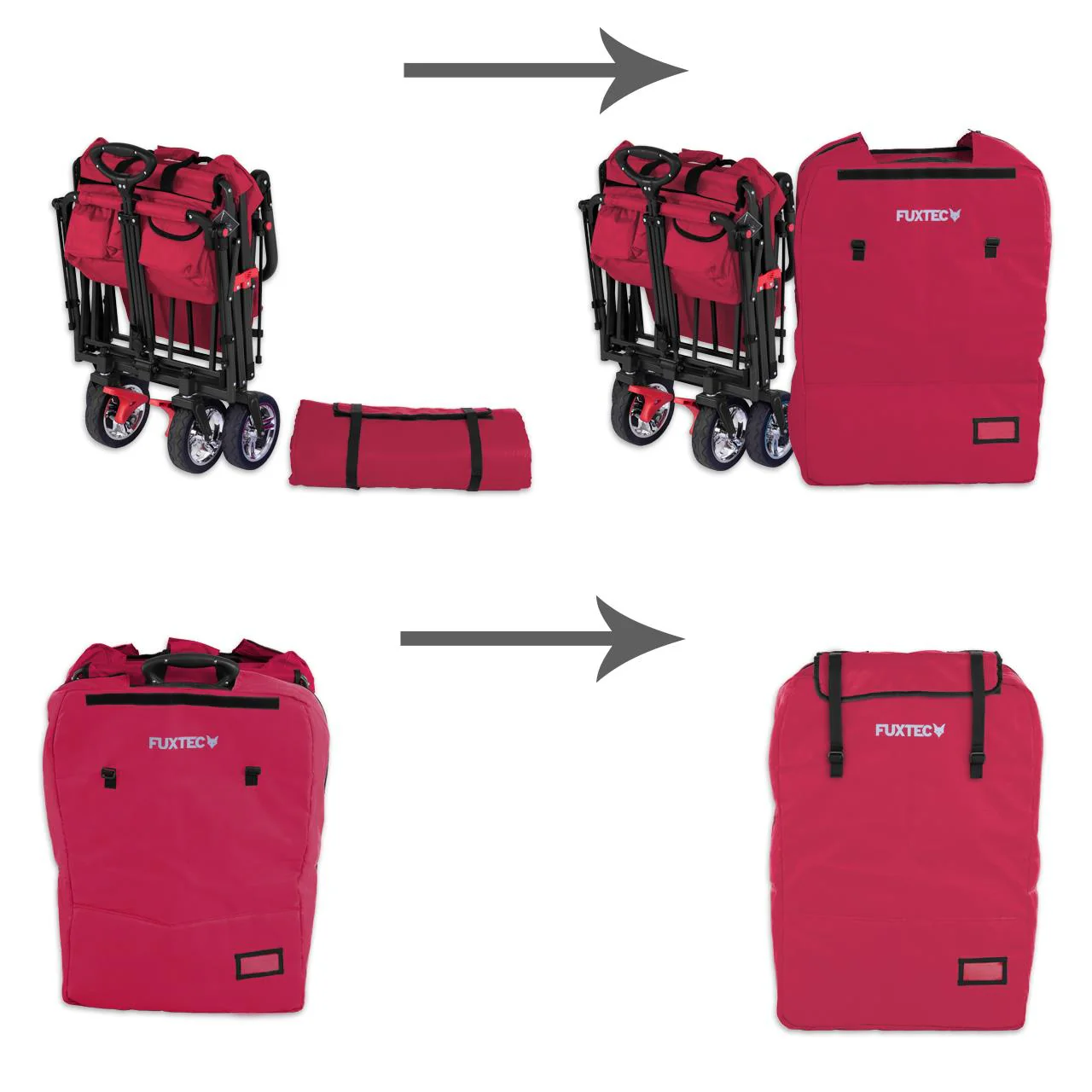 Bolsa de transporte y viaje acolchada de FUXTEC FX-CT700 & FX-CT800 rojo - Image 10