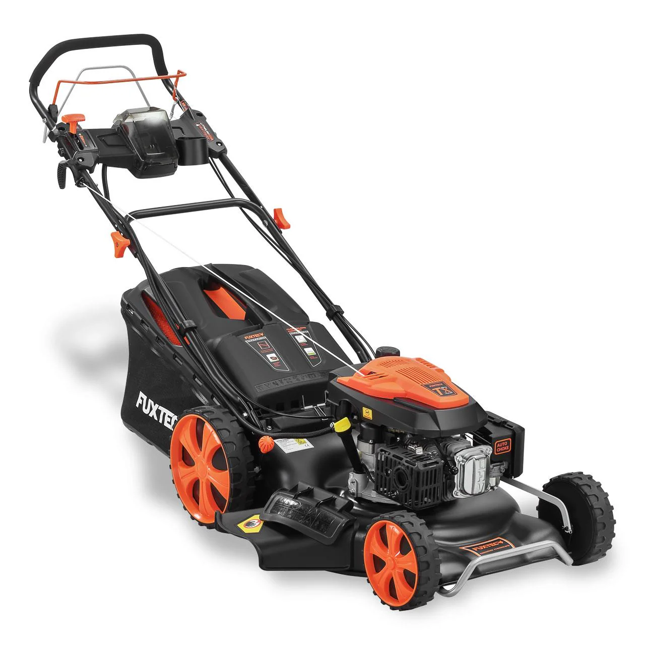 B-WARE Cortacésped de gasolina con arranque eléctrico E-Start y velocidad de tracción ajustable FUXTEC FX-RM5396esPRO.