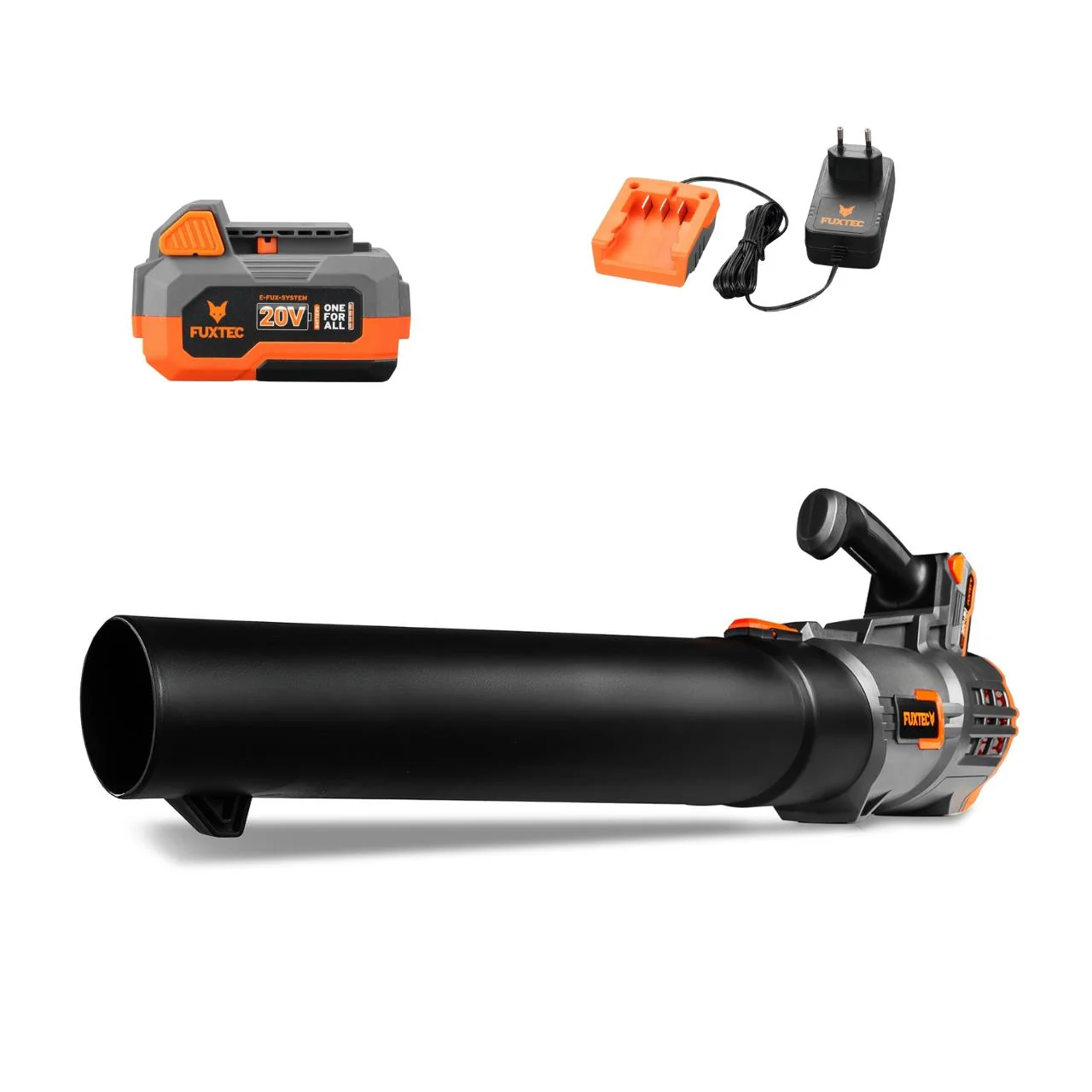 B-WARE FUXTEC 20V Batería Soplador de Hojas FX-E1LB20 SET 3 con 1 x Batería 4Ah, 1 x Cargador 1A