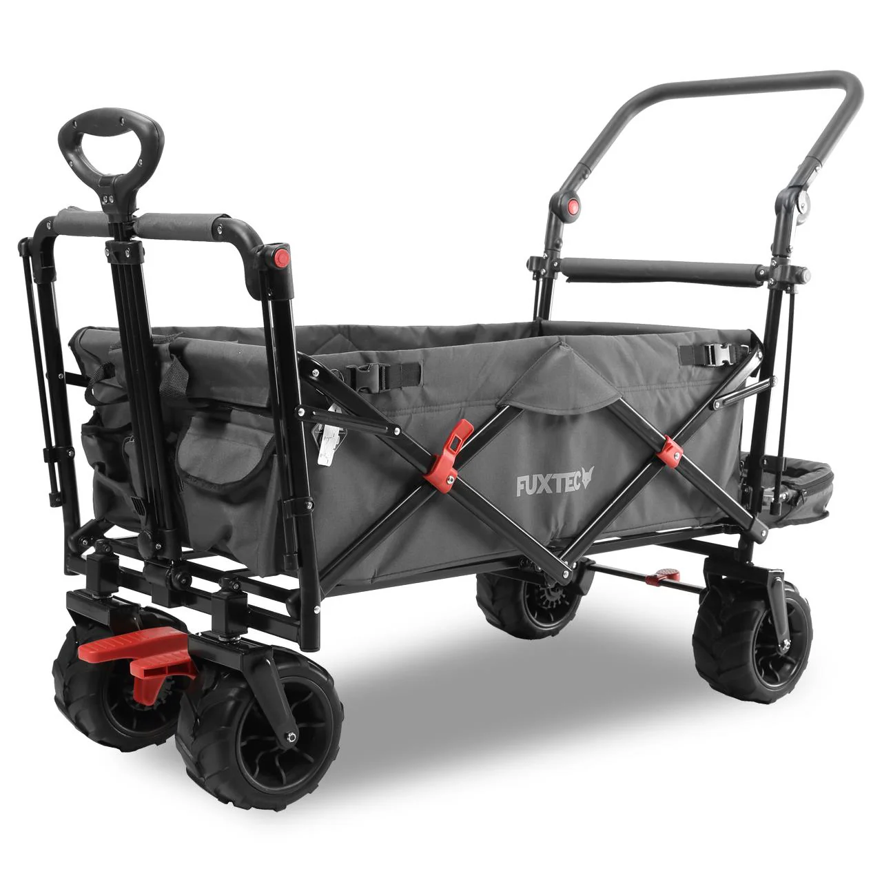 Carrito de playa plegable FX-CTB800 FUXTEC con toldo protector UV, mango empuje y extensión internar cap. de carga 75kg - Grundartikel - Image 41