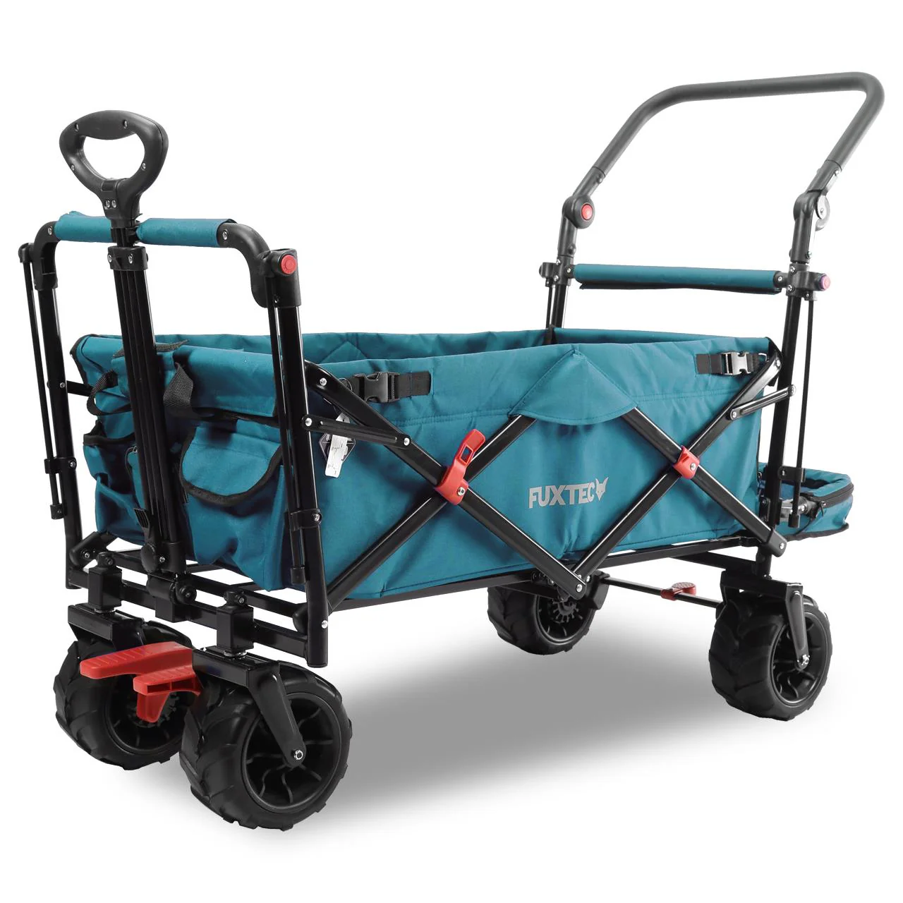 Carrito de playa plegable FX-CTB800 FUXTEC con toldo protector UV, mango empuje y extensión internar cap. de carga 75kg - Grundartikel - Image 51
