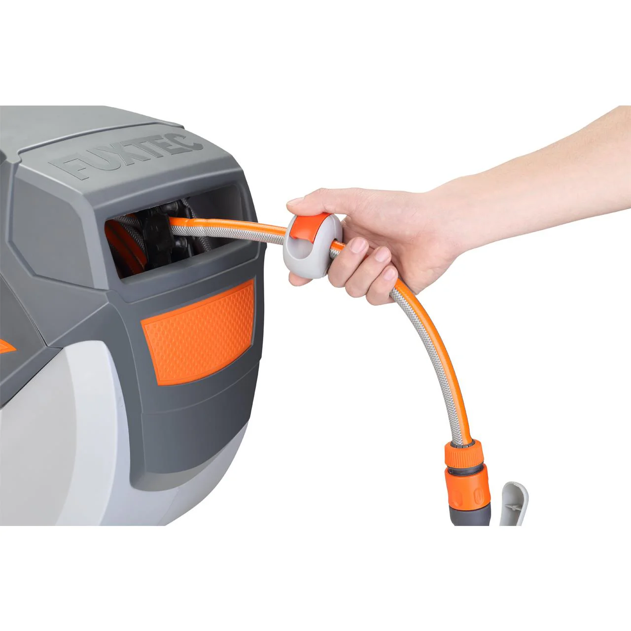 Carrete de manguera automático para pared FUXTEC FX-WSA20 de 20 m con "EASY FIX" para facilitar el riego. - Image 4