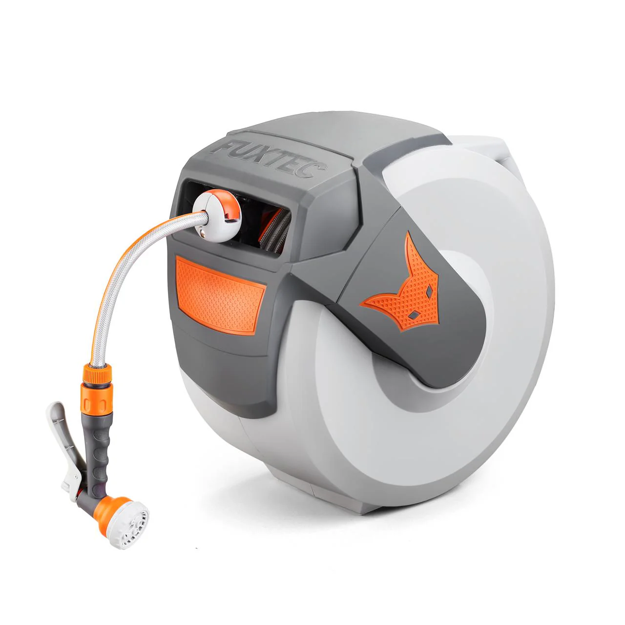 Carrete automático de manguera para pared FUXTEC FX-WSA30 de 30 m con "EASY FIX" para facilitar el riego. - Image 2