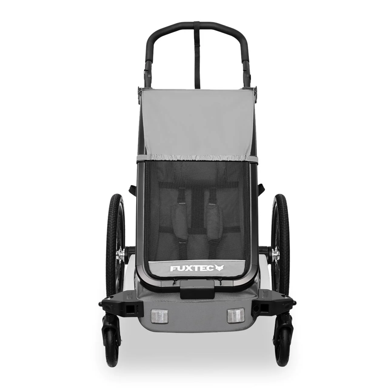 Remolque para bicicleta FUXTEC FX-FA1S gris con rueda jogger - Image 5