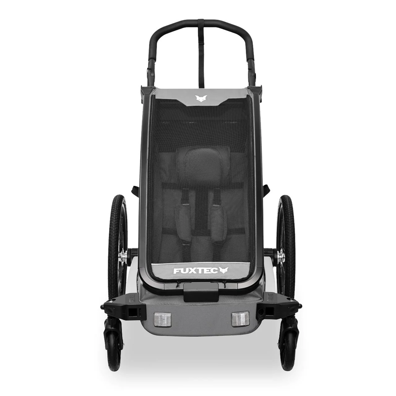 Remolque para bicicleta FUXTEC FX-FA1S gris con rueda jogger - Image 6