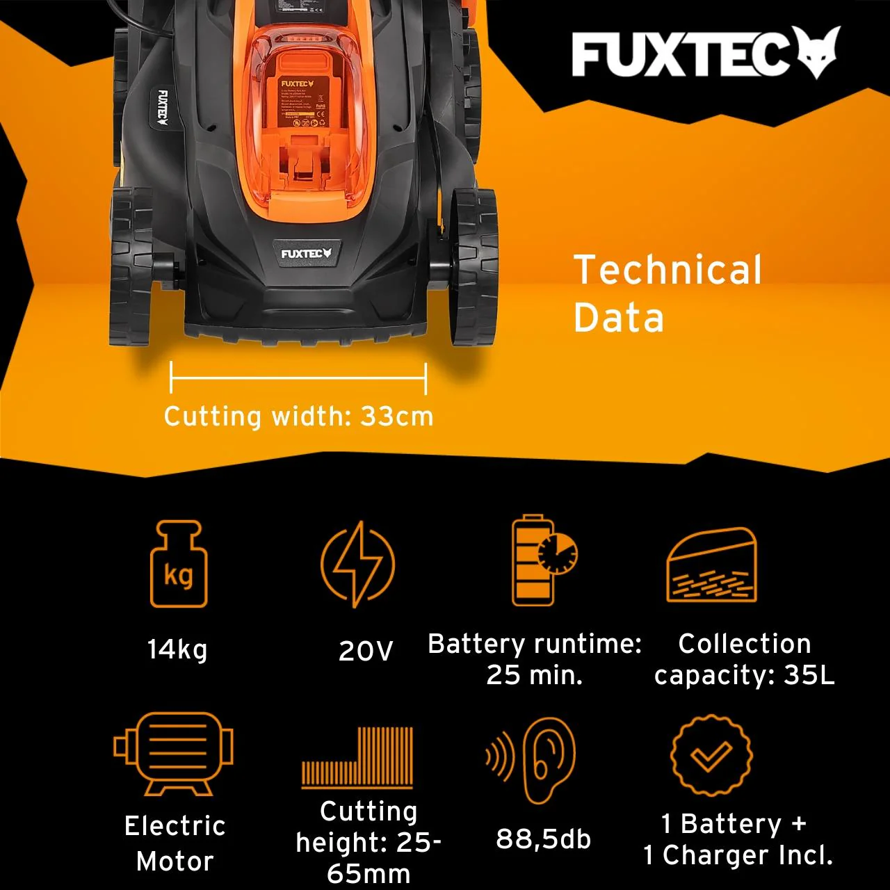 FUXTEC Cortacésped inalámbrico FX-LM2030SET-UK - Image 3