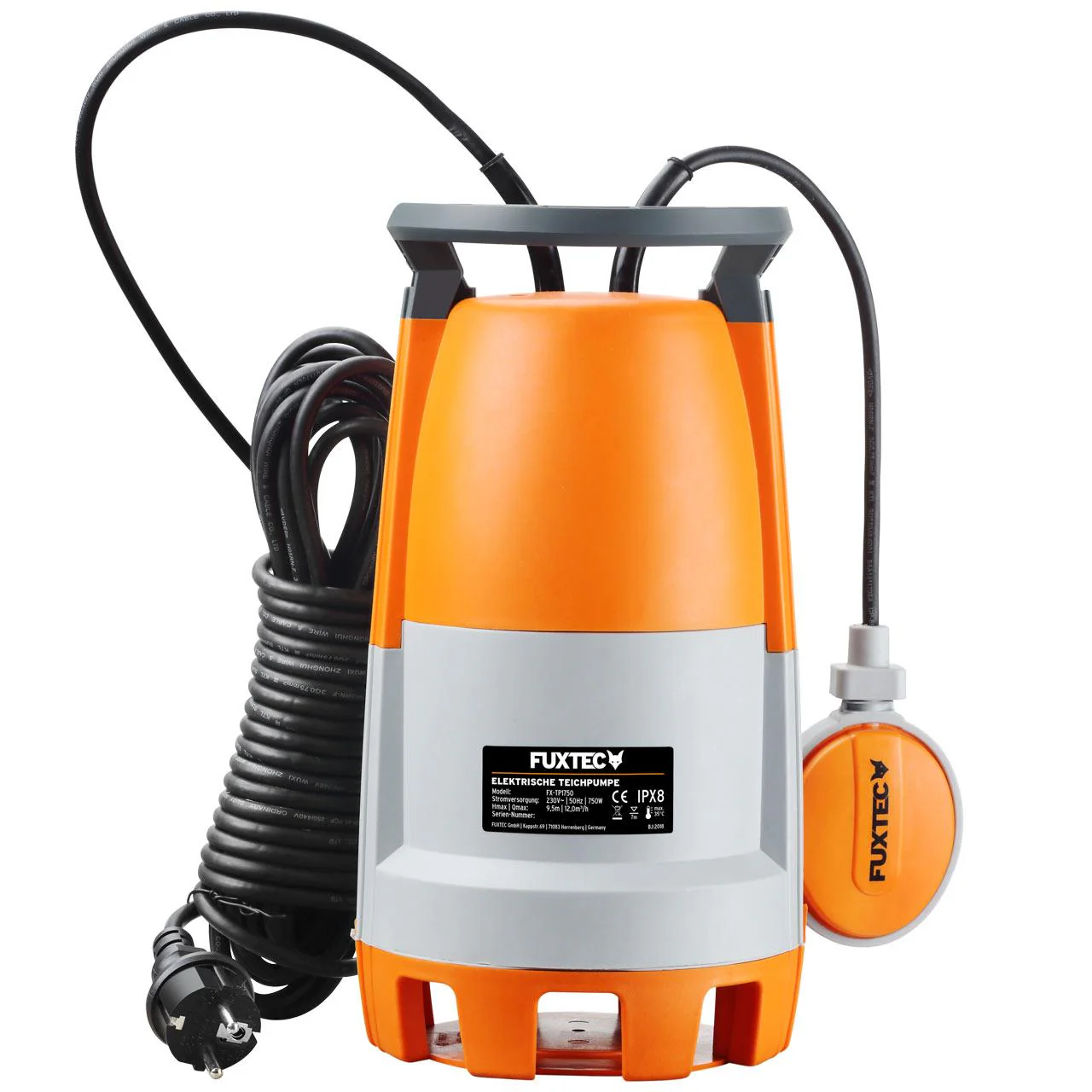 B-WARE Bomba sumergible de aguas residuales FUXTEC FX-TP1750 750 watts, máx. 12000 l/h - Image 2