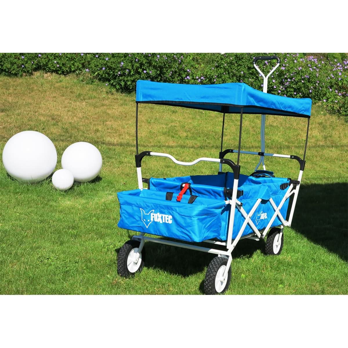 B-WARE FUXTEC Bollerwagen BLAU mit Sonnendach JW-76AB - Image 2