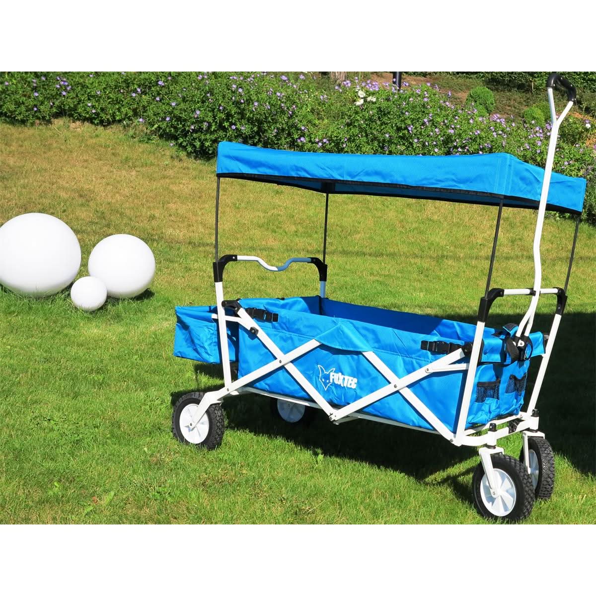 B-WARE FUXTEC Bollerwagen BLAU mit Sonnendach JW-76AB - Image 3