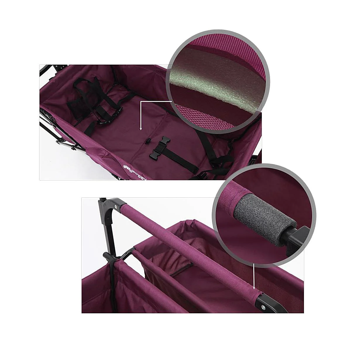 B-WARE Carro de mano FUXTEC MARRON con techo solar JW-76CB - Image 11