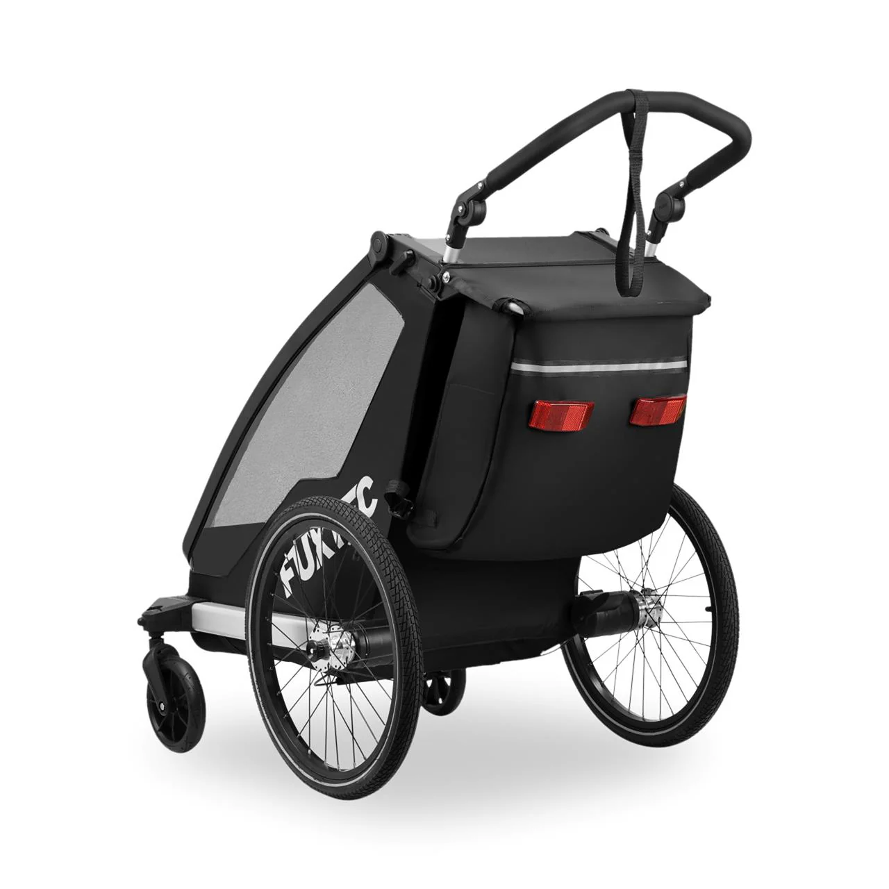 Remolque para bicicletas FUXTEC FX-FA1S negro con rueda jogger - Image 11
